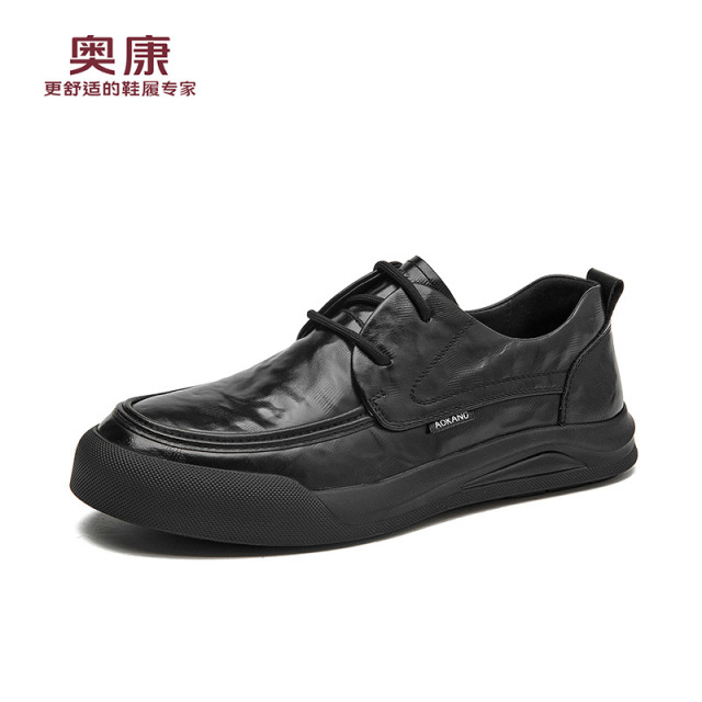 12437330.奥康男鞋秋季新款真皮商务休闲皮鞋舒适软底时尚百搭上班通勤男单鞋