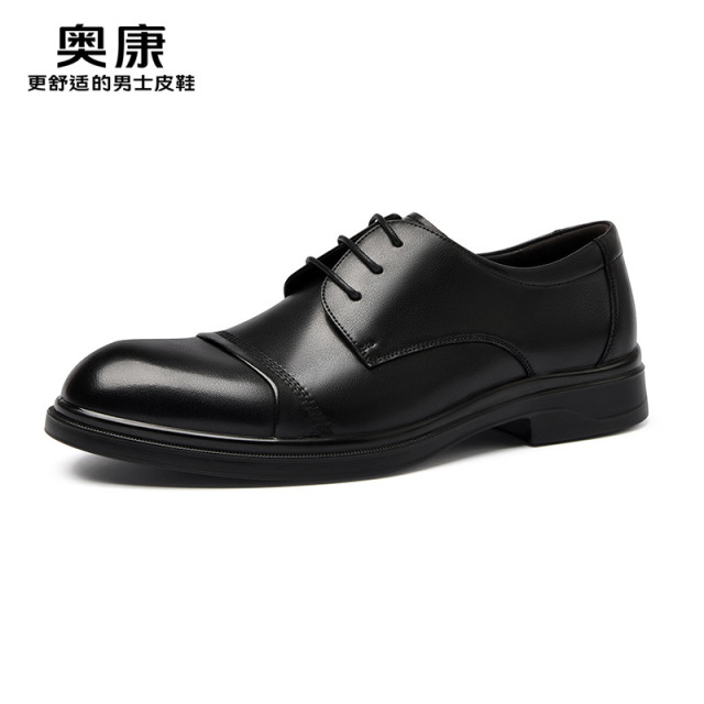 12436974.奥康男鞋秋季新款商务正装皮鞋男款真皮软底舒适复古擦色男士婚鞋