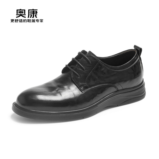12442600.奥康男鞋秋季新款真皮商务正装皮鞋舒适透气软底时尚百搭结婚新郎鞋