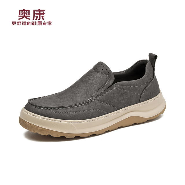 12442413.奥康男鞋秋季新款透气百搭男士休闲鞋舒适软底驾车懒人鞋