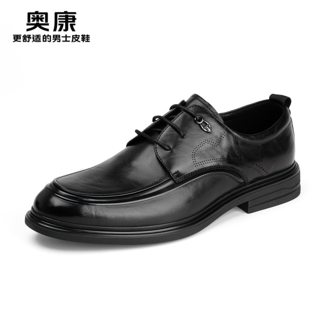 12448988.奥康男鞋秋季新款商务正装皮鞋真皮软底舒适休闲百搭时尚结婚新郎鞋