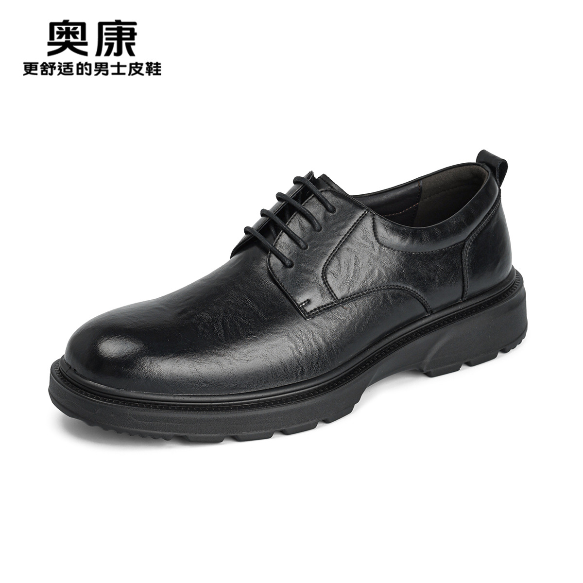 12449176.奥康男鞋秋季新款男士真皮德比鞋商务正装皮鞋厚底舒适百搭新郎鞋