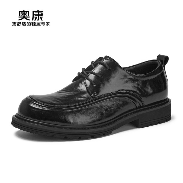 12448921.奥康男鞋秋季新款商务正装皮鞋真皮舒适德比鞋男士厚底休闲鞋