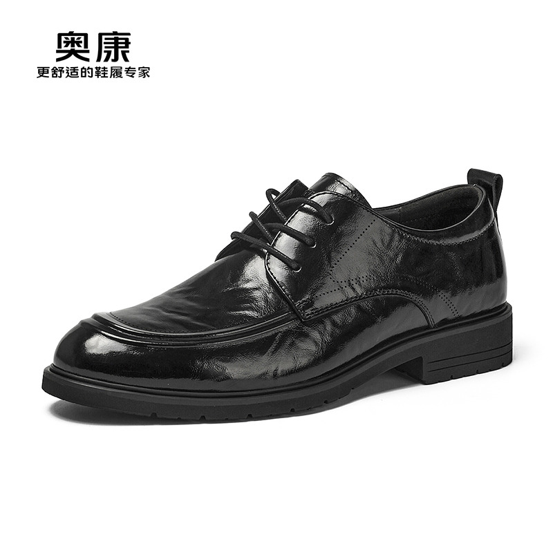 12448893.奥康男鞋秋季新款商务正装皮鞋真皮时尚男士德比鞋新郎结婚鞋