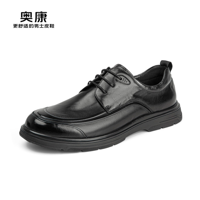 12448147.奥康男鞋秋季新款真皮正装商务皮鞋男舒适透气防滑休闲驾车爸爸鞋