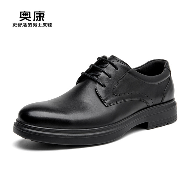 12451427.奥康男鞋秋季新款真皮商务正装皮鞋男款休闲通勤百搭结婚新郎鞋