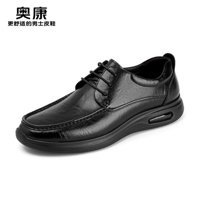 12450764.奥康男鞋秋季新款商务休闲皮鞋百搭上班通勤鞋防滑中老年皮鞋