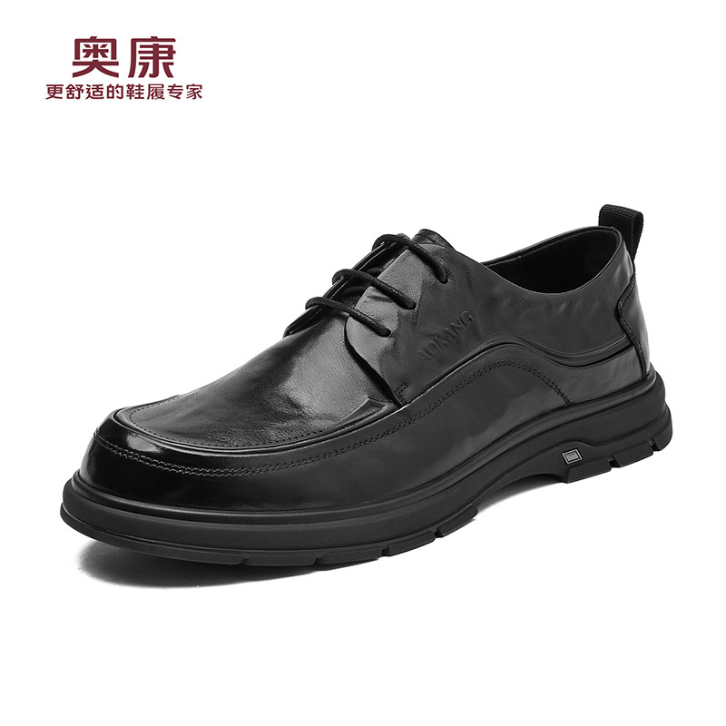 12454267.奥康男鞋秋季新款真皮舒适商务正装皮鞋软底通勤百搭新郎结婚鞋