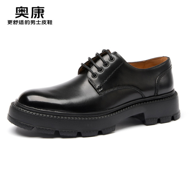 12459697.奥康男鞋秋季新款男士皮鞋真皮软底时尚百搭厚底商务休闲单鞋男
