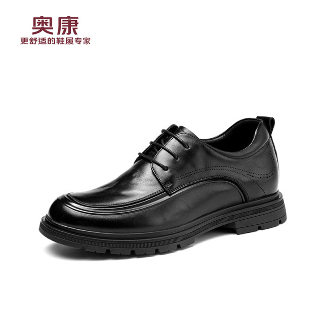 12704328.奥康皮鞋男秋季新款增高7.5cm商务隐形内增高英伦风结婚新郎皮鞋