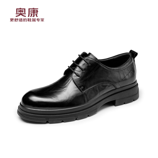 12783821.奥康男鞋春秋季新款厚底系带商务男士皮鞋正装德比鞋新郎结婚鞋