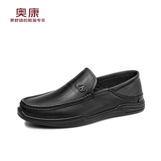 13140165.奥康男鞋春季新款羊皮男士乐福豆豆鞋真皮休闲皮鞋中年爸爸鞋