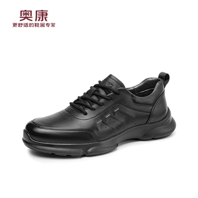 13140120.奥康男鞋春季新款男士真皮休闲鞋软底运动皮鞋舒适通勤公务鞋