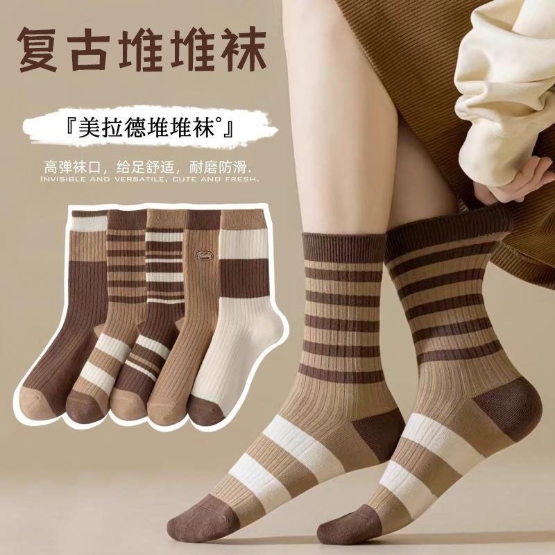 13517697.【11.11福利价】美拉德女士运动袜子女四季网红款中筒袜吸汗潮流ins百搭