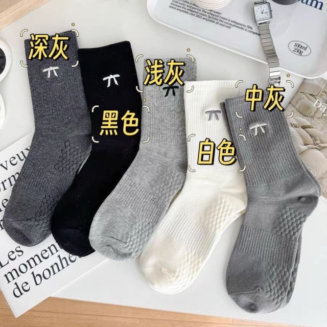 12783218.19.9到手10双袜子女秋冬ins潮韩版中筒袜蝴蝶结长袜春秋款按摩底运动袜