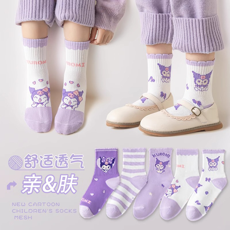 12845062.儿童袜子女童中筒宝宝秋冬季卡通中大童学院风长筒运动袜