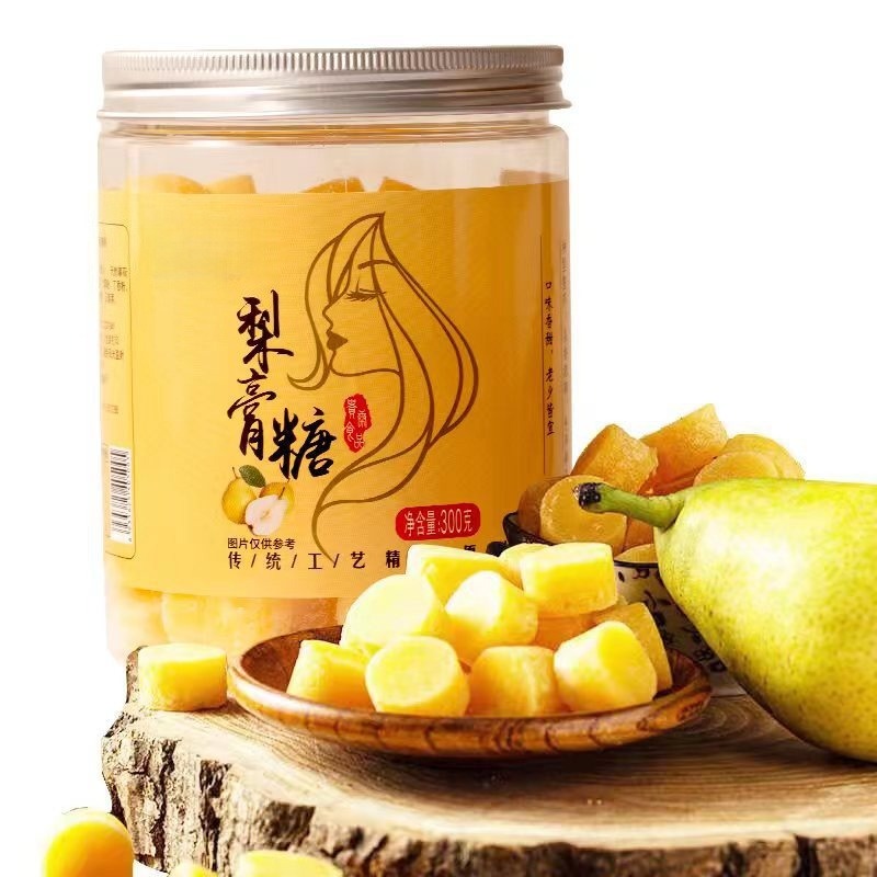 12993536.百草秋梨膏糖300g罐装梨膏糖小零食清凉薄荷味润喉滋润