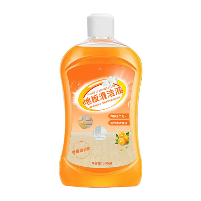13240820.多效地板清洁剂片500ml/瓶瓷砖沫拖地橙清香型清洗液强力去污除垢增亮神器