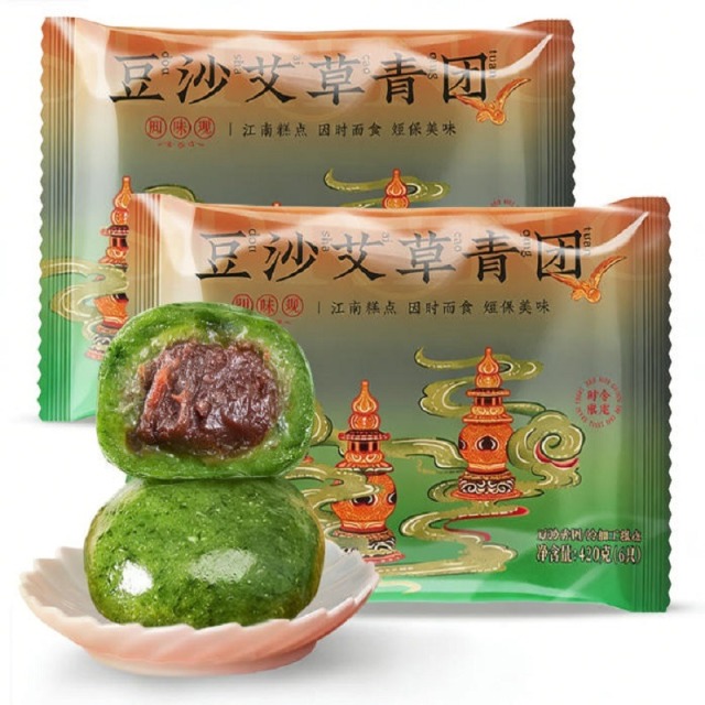 13217371.知味观艾草青团甜口420g/袋