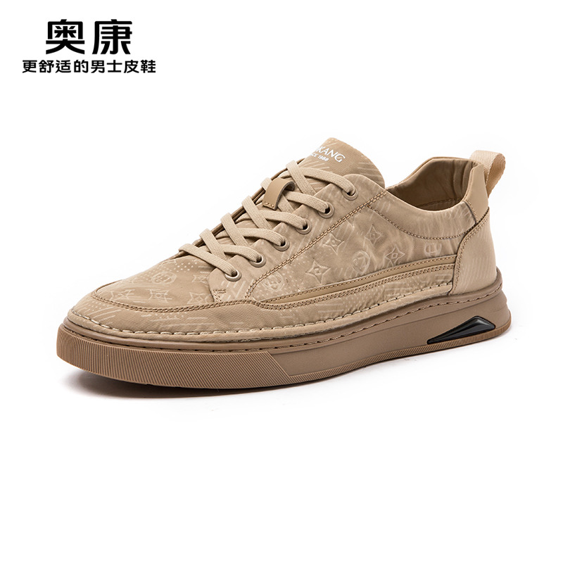 11413116.奥康男鞋2025春季新款休闲印花板鞋舒适防滑鞋子时尚百搭厚底潮鞋