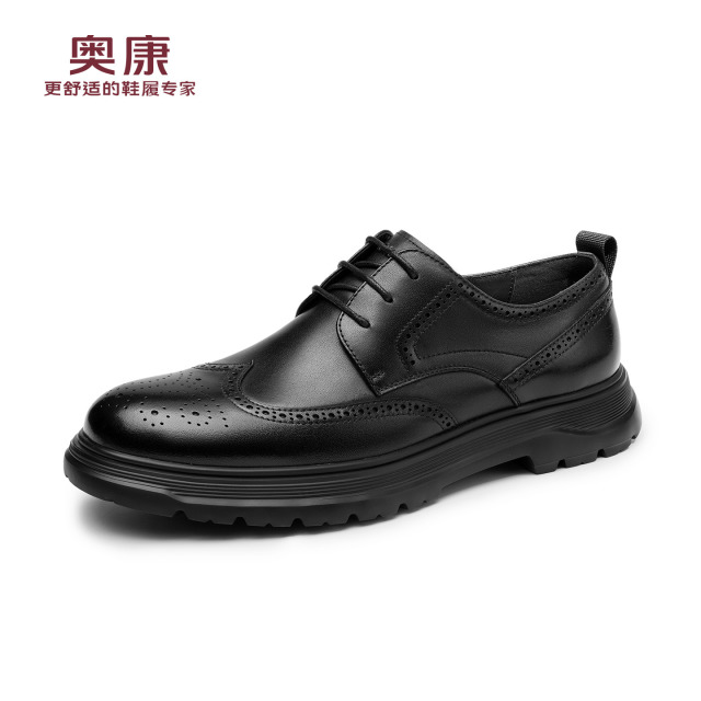 13134241.奥康男鞋真皮牛皮商务休闲皮鞋男士正装软底系带职场通勤开车爸爸鞋