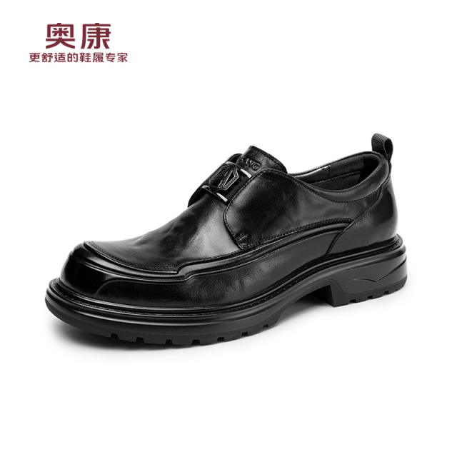 13134283.奥康【头层牛皮】男鞋春秋款商务休闲男士皮鞋百搭通勤真皮透气德比鞋