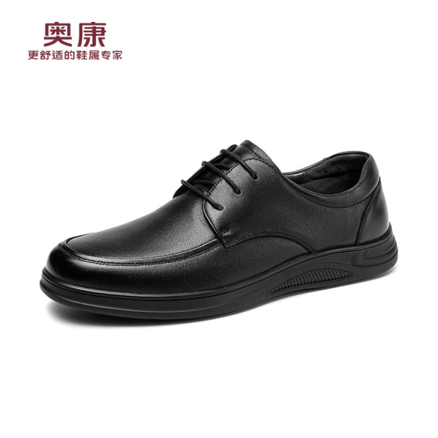 13140525.奥康【头层牛皮】皮鞋男士商务休闲男皮鞋真皮透气系带百搭通勤结婚鞋