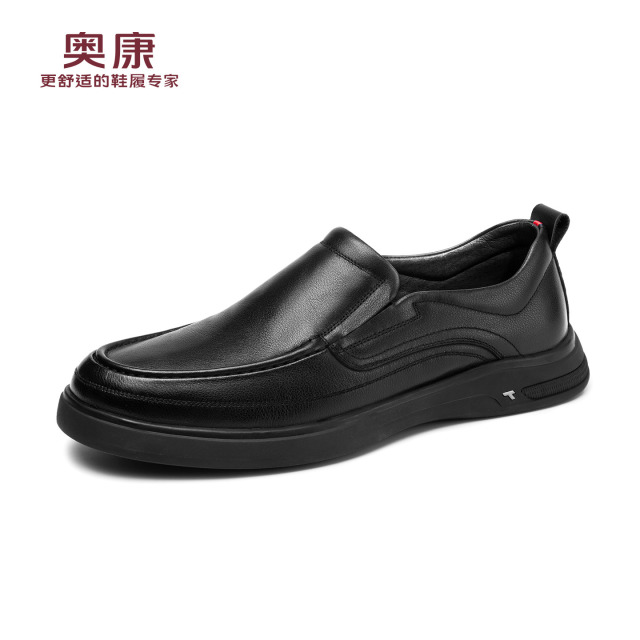 13140599.奥康【头层牛皮】新款男鞋男士乐福鞋一脚蹬套脚皮鞋商务休闲通勤开车