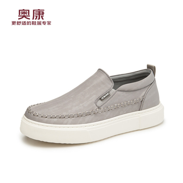 13139994.奥康【男士休闲鞋】新款春秋百搭透气帆布鞋套脚轻便软底舒适平底鞋