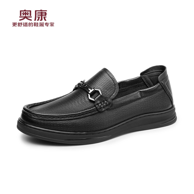 13142156.奥康【羊皮】男士皮鞋真皮商务休闲乐福鞋男软底舒适轻便通勤开车鞋