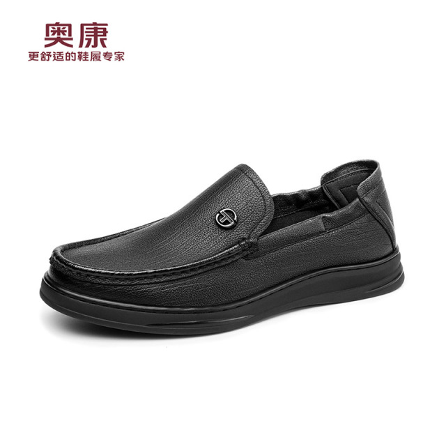 13142197.奥康【羊皮】男士皮鞋真皮透气商务休闲乐福鞋男软底舒适轻便通勤开车鞋