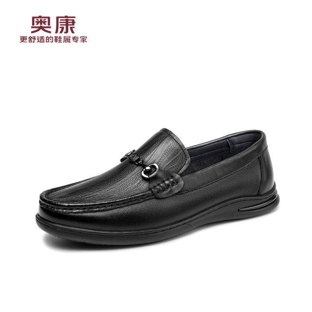 13142458.奥康【羊皮】男士皮鞋商务休闲真皮透气乐福鞋男软底舒适轻便通勤平底开车鞋