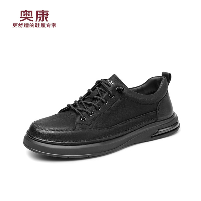 13142305.奥康2026新款休闲运动鞋男款舒适轻便系带户外男士简约百搭平底板鞋小白鞋