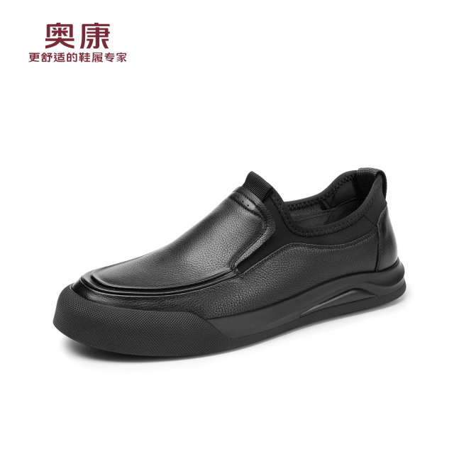 13346243.【头层牛皮】2026春季新款商务休闲皮鞋一脚蹬真皮乐福鞋软底