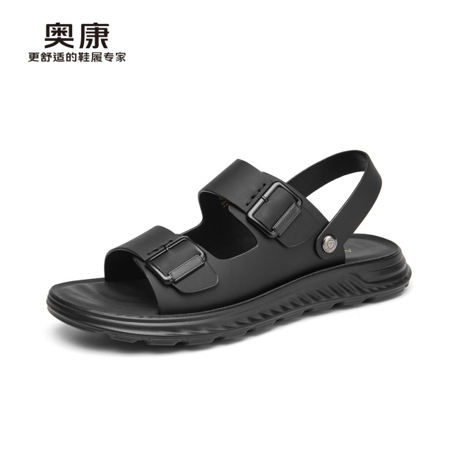 13418444.奥康夏季男士沙滩鞋透气软底百搭防滑速干外穿两用沙滩爸爸凉拖鞋