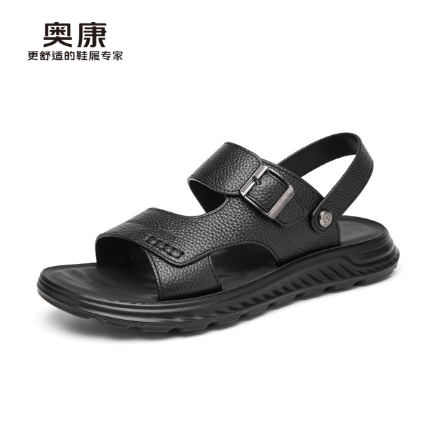 13418381.奥康夏季男士沙滩鞋透气软底百搭防滑速干外穿两用爸爸沙滩凉拖鞋