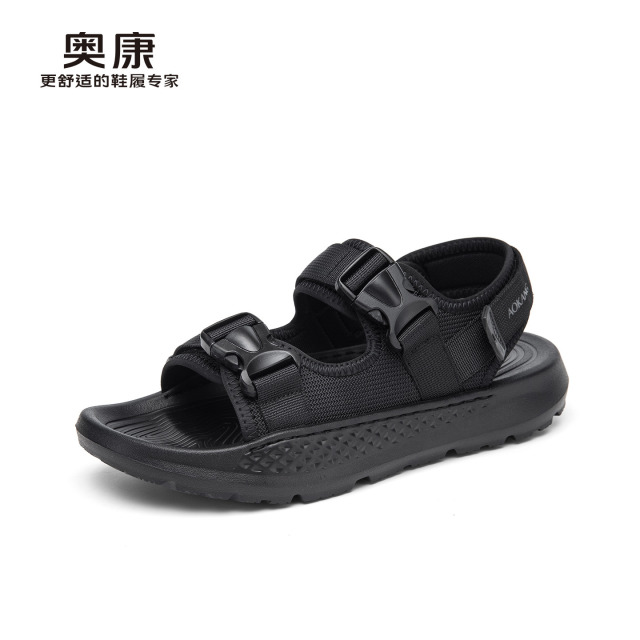 13417828.奥康夏季男凉鞋新款户外运动百搭轻便防滑软底外穿凉鞋厚底魔术贴