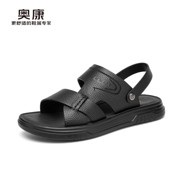 13418275.奥康男鞋男士沙滩凉鞋夏季透气软底百搭防滑速干外穿两用凉拖鞋