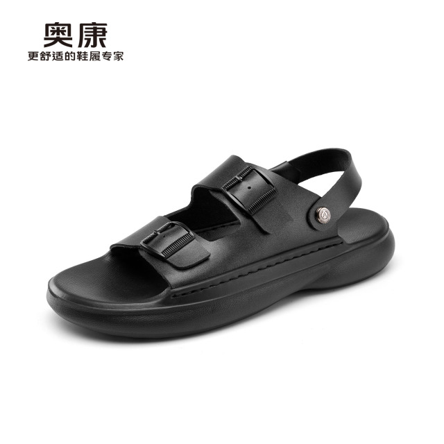 13420751.奥康男鞋2026夏季新款透气休闲沙滩凉鞋男士软底防滑爸爸外穿两用拖鞋
