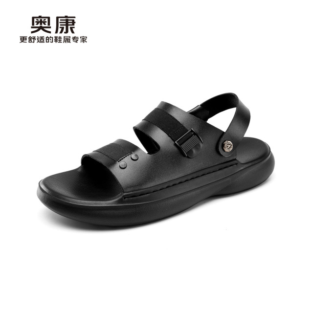 13420701.奥康男鞋2026夏季新款透气休闲凉鞋男士软底防滑爸爸外穿两用沙滩鞋