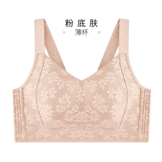 12611175.【全网热卖300万件】全罩杯无钢圈锁脂塑身内衣提花工艺薄杯文胸