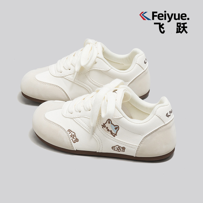 13353119.飞跃正品2026夏季新款女鞋德训鞋低帮百搭爆款板鞋透气女鞋可爱猫