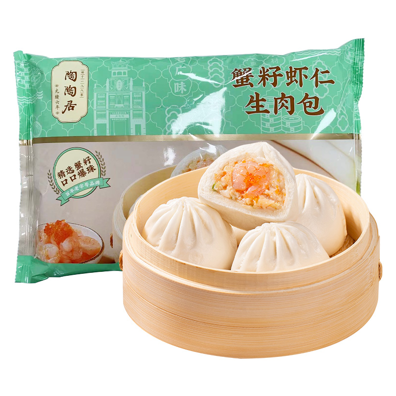 12810099.【99.9任选6件超值大促】陶陶居蟹籽虾仁生肉包6个装 360g/袋