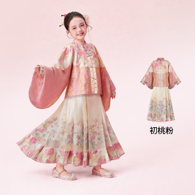 13841027.年衣童装儿童汉服套装女童秋季改良汉服明制古风古装千金演出礼服