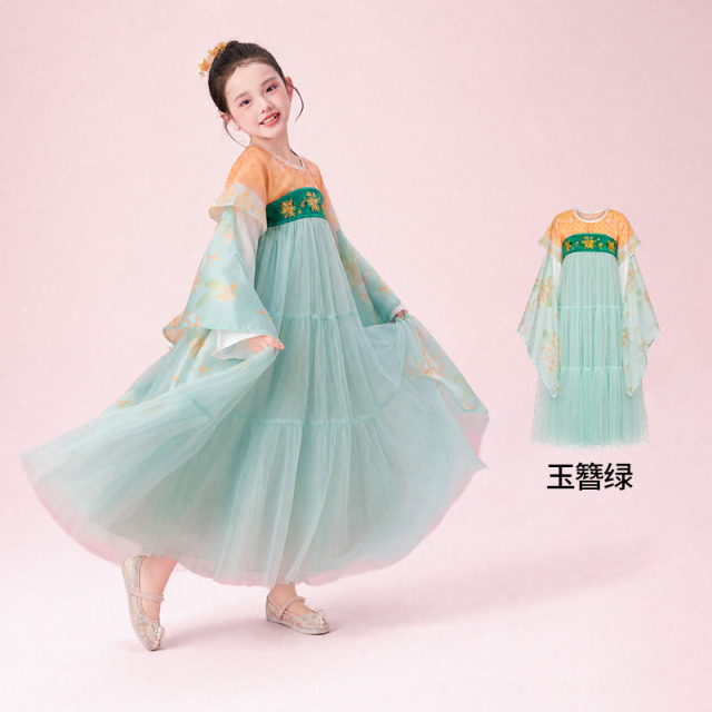 13823372.年衣童装汉服裙秋季新款女童超仙连衣裙古装新中式襦裙唐装演出服