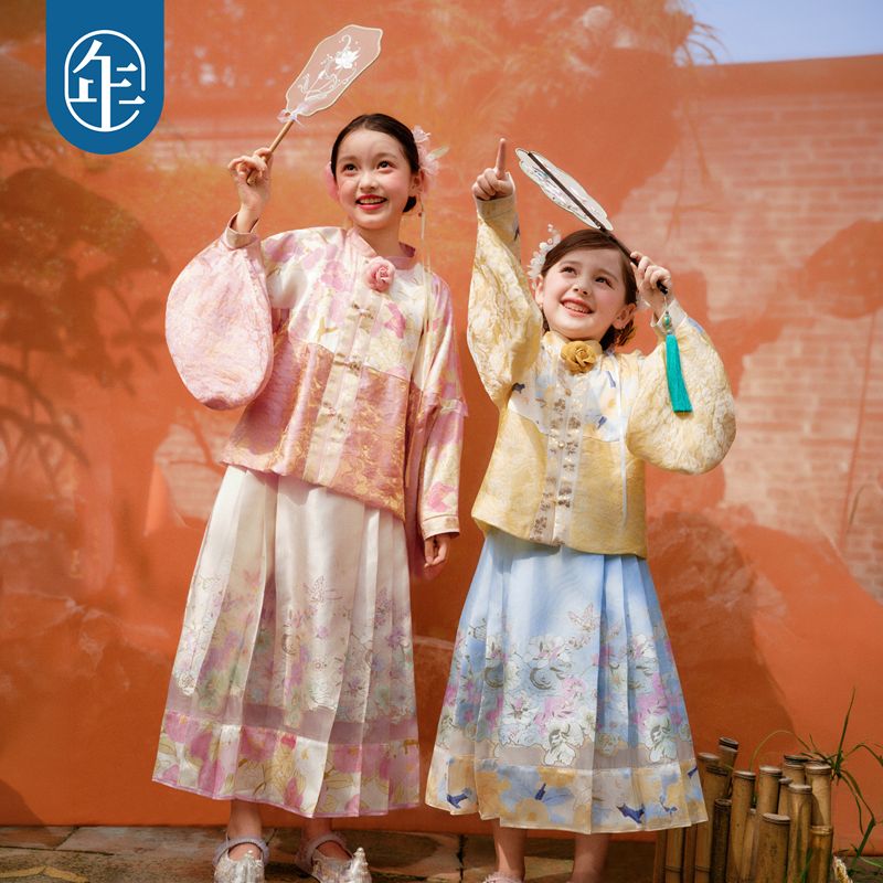 13841027.年衣童装儿童汉服套装女童秋季改良汉服明制古风古装千金演出礼服