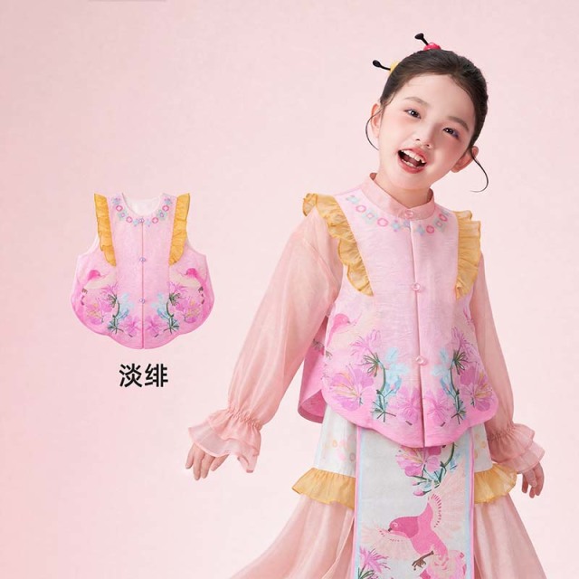 13841430.年衣童装女童衬衫秋季新款新中式国风儿童长袖上衣古风打底衫衬衣无袖背心上衣马夹年马面裙长裙演出服