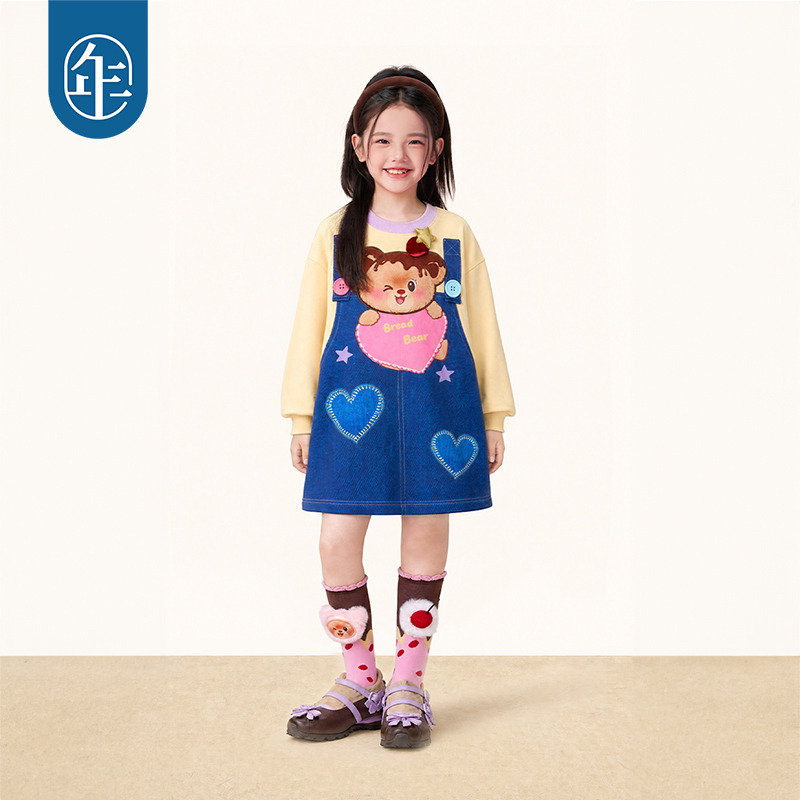 13843759.年衣童装儿童连衣裙女童秋季新款大童女孩卡通长袖裙子卫衣裙短裙