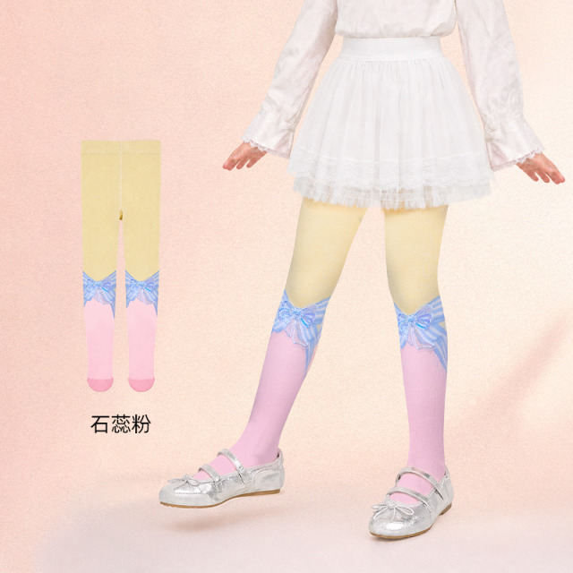 13843875.【静待花开连裤袜】年衣女童打底裤连脚打底袜新中式甜美连裤袜子