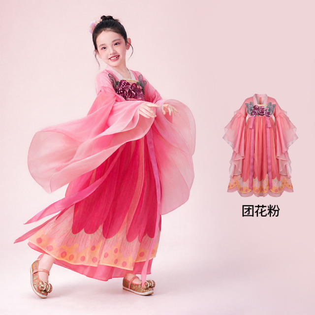 13842667.年衣童装儿童汉服裙女童秋季新款改良汉服古风仙气连衣裙演出礼服